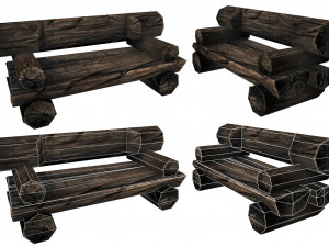 wooden house with thatched roof 3D मॉडल