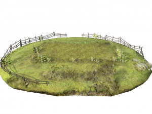 wooden house with thatched roof 3D Model