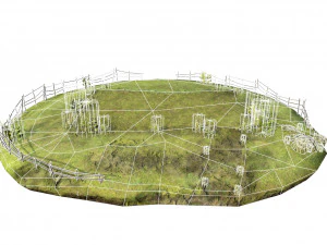 wooden house with thatched roof 3D Model