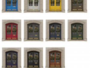 entrance classic door 07 3D Model