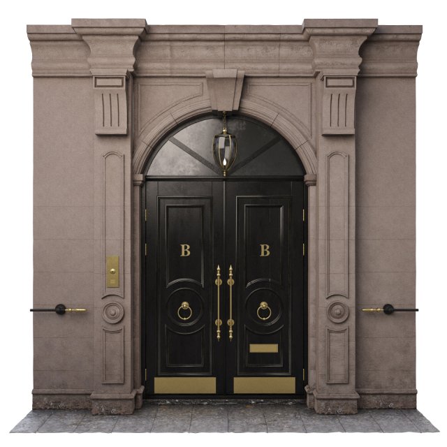 entrance classic door 09 3D 모델 .c4d .max .obj .3ds .fbx .stl .blend 
