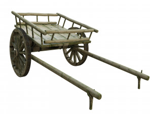wooden cart 3D Модель