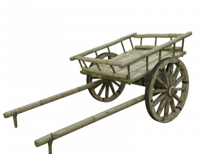 wooden cart 3D Модель