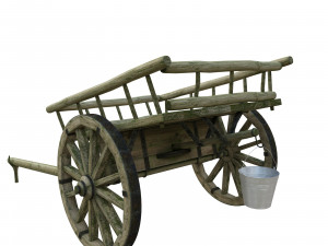 wooden cart 3D Модель