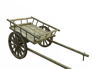 wooden cart 3D Модель