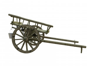 wooden cart 3D Модель