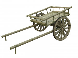 wooden cart 3D Модель