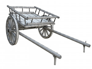 wooden cart 3D Модель