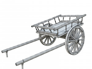 wooden cart 3D Модель