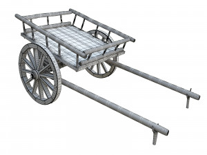 wooden cart 3D Модель
