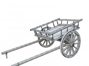 wooden cart 3D Модель
