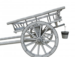 wooden cart 3D Модель