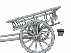 wooden cart 3D Model
