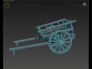wooden cart 3D Model