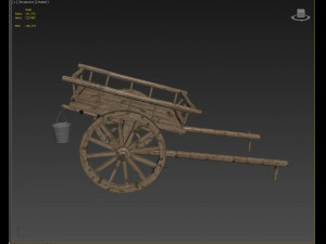 wooden cart 3D Модель