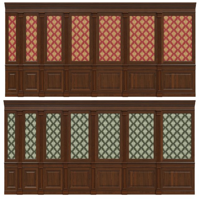 wood panels with wallpaper 04 3D Model .c4d .max .obj .3ds .fbx .stl .blend 