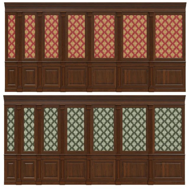 wood panels with wallpaper 04 3D Model .c4d .max .obj .3ds .fbx .stl .blend 