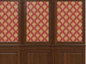 wood panels with wallpaper 04 3D Model