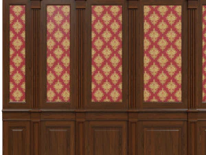 wood panels with wallpaper 04 3D Model