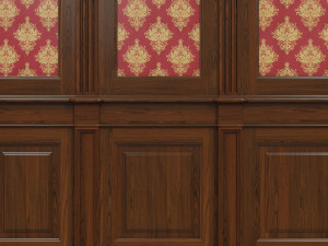 wood panels with wallpaper 04 3D Model