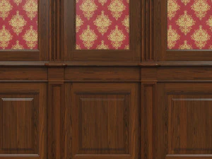 wood panels with wallpaper 04 3D Model