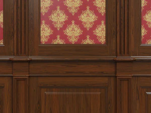 wood panels with wallpaper 04 3D Model