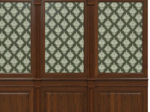 wood panels with wallpaper 04 3D Model