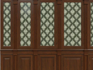 wood panels with wallpaper 04 3D Model
