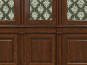 wood panels with wallpaper 04 3D Model