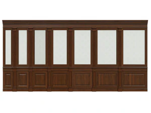 wood panels with wallpaper 04 3D Model