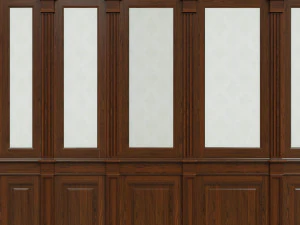 wood panels with wallpaper 04 3D Model
