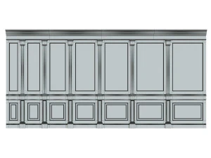 wood panels with wallpaper 04 3D Model