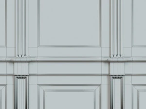 wood panels with wallpaper 04 3D Model