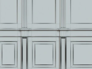 wood panels with wallpaper 04 3D Model