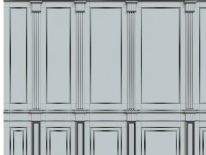 wood panels with wallpaper 04 3D Model