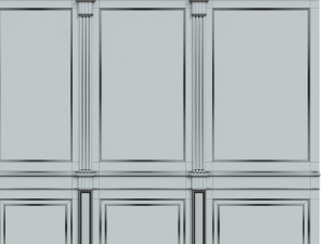 wood panels with wallpaper 04 3D Model