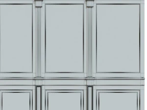 wood panels with wallpaper 04 3D Model