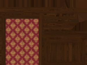 wood panels with wallpaper 04 3D Model