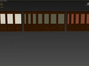 wood panels with wallpaper 04 3D Model