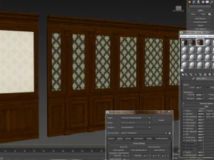 wood panels with wallpaper 04 3D Model