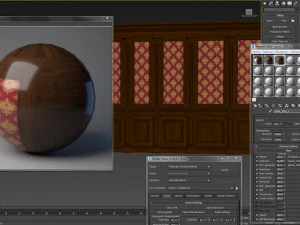 wood panels with wallpaper 04 3D Model