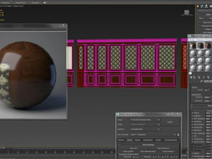 wood panels with wallpaper 04 3D Model