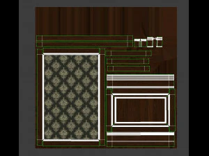 wood panels with wallpaper 04 3D Model