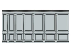 wood panels with wallpaper 011 3D Model