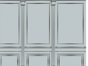 wood panels with wallpaper 011 3D Model