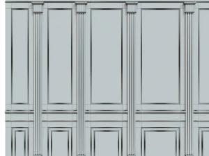 wood panels with wallpaper 011 3D Model