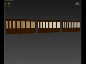 wood panels with wallpaper 011 3D Model