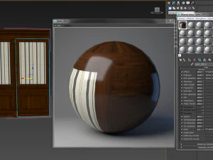 wood panels with wallpaper 011 3D Model