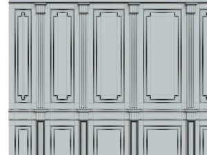 threaded wood panels 012 3D Model