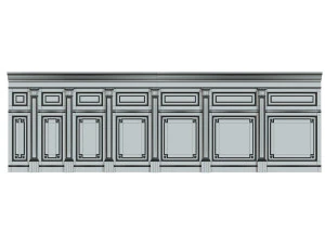 threaded wood panels 013 3D Model